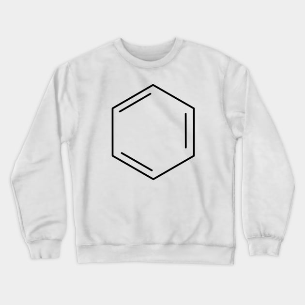 Benzene Hydrocarbon Ring In Black Crewneck Sweatshirt by Sofia Sava